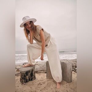 Women's Cream Pants free people beach